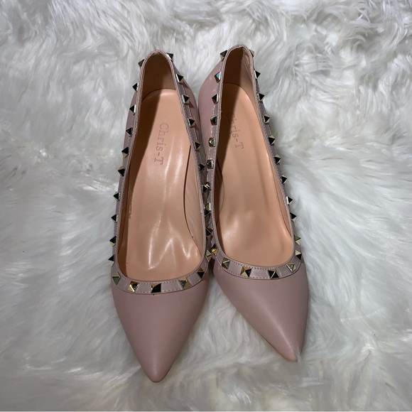 Blush Studded 4” Stilettos 🔥 Sz 10 - Picture 4 of 10
